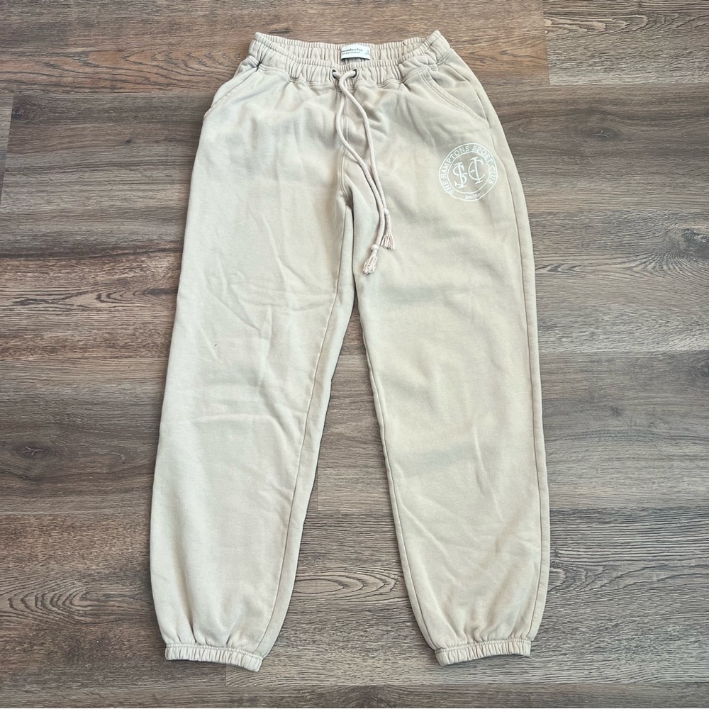 Abercrombie & Fitch Cream Sweatpants Size Small Joggers Hampton Sport Club